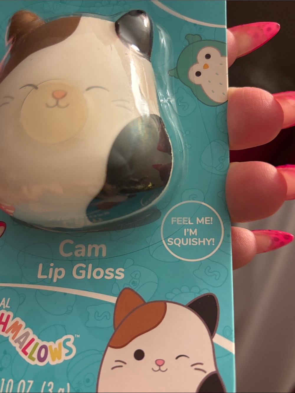 Squishmallows Cam Cat Lip Gloss - Cream/Brown/Black - Picture 5 of 6